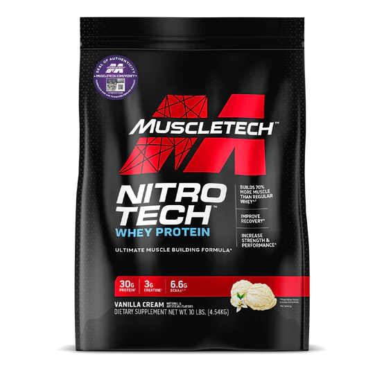 MUSCLETECH Nitro Tech Whey Protein 10LB