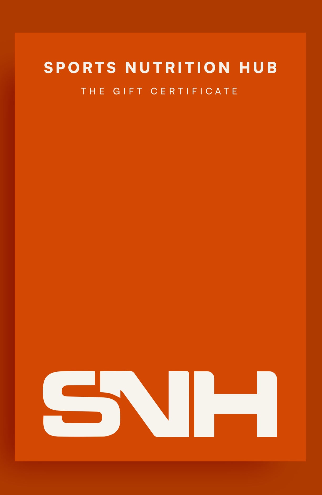 SNH GIFT CERTIFICATE